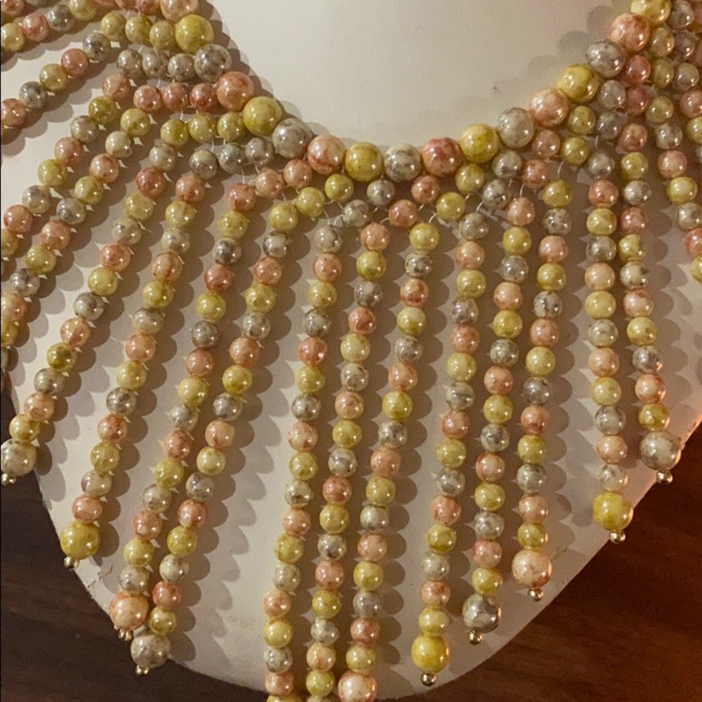Unique Pearl Multi Colored Statement Necklace - image 2